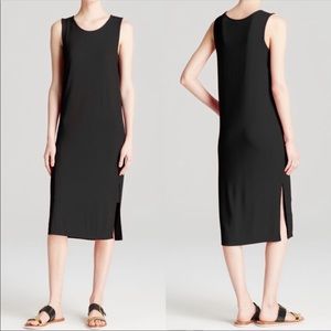 Splendid double layer column Black Midi Dress - size XL